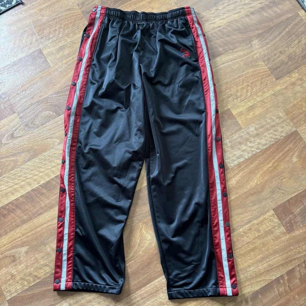 Vintage Shaq Track Pants Mens‎ XL Black Tear Away Snap Side Stripe Basketball